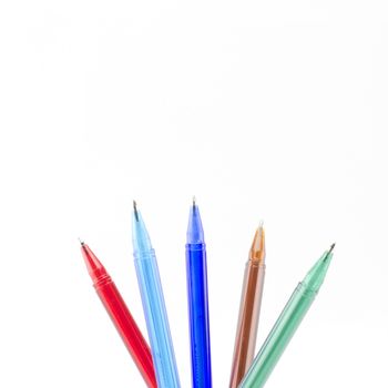 colorful pens isolated on white background