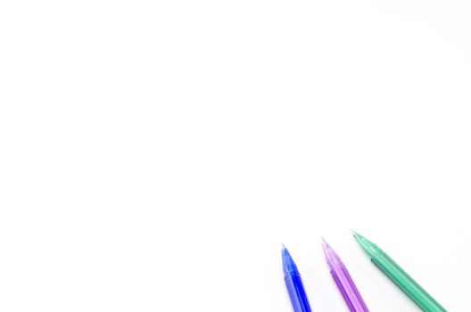colorful pens isolated on white background