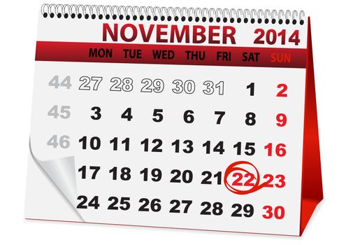 icon in the form of a calendar for Thanksgiving Day