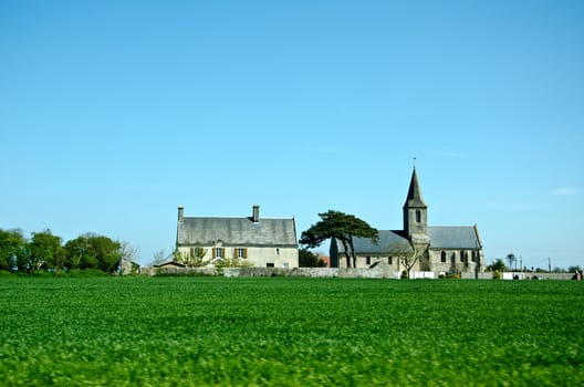 Landscape with church, France
