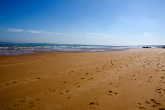 deserted beach, Normandy, France
