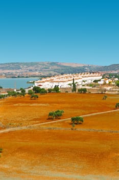 Spanish Landscape with Lake in the Autumn