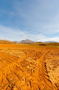 Plowed Sloping Hills of Spain in the Autumn