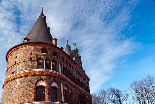 Lübeck Holsten Gate towers in Germany