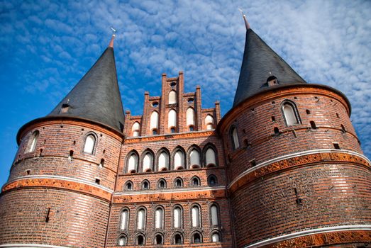 Lübeck Holsten Gate towers in Germany