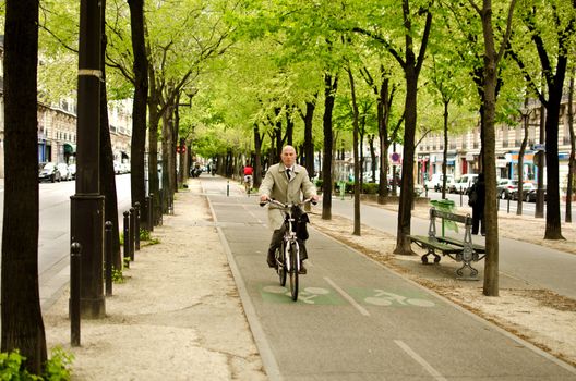 Man on bike, Paris