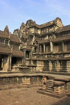 Interior of Angkor Wat temple, Siem Reap, Cambodia