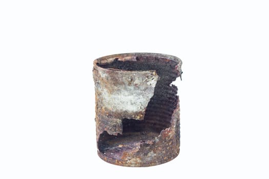 rusty broken tin from  garbage pail