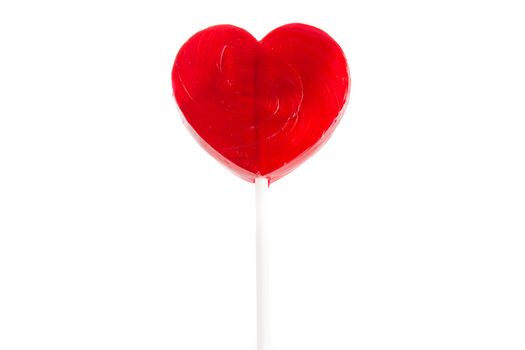 Heart lollipop of Valentines day isolated on white background