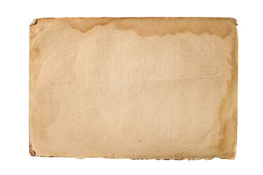 sheet of old paper isolated on a white background