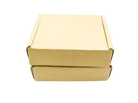 Isolated cardboard boxes on white a background