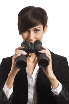 woman with binoculars