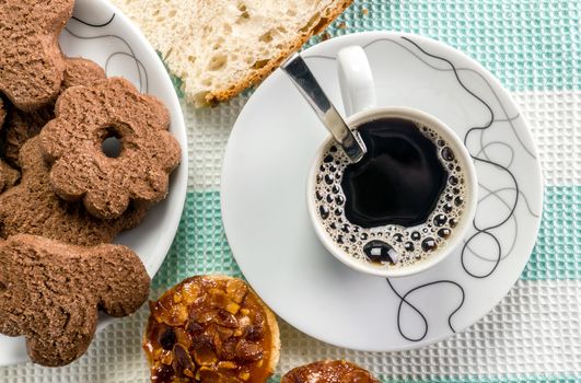 Tasty food on the table for healthy breakfast