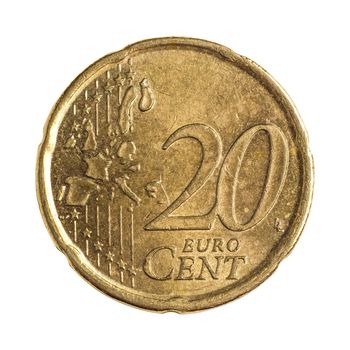 Detailed shoot of twenty euro cents
