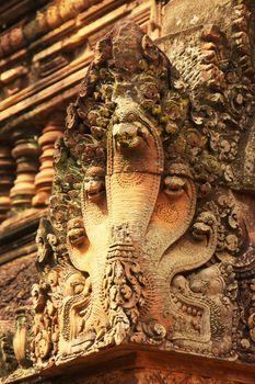 Detail of Banteay Srey temple, Angkor area, Siem Reap, Cambodia