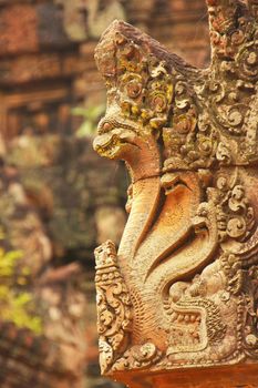 Detail of Banteay Srey temple, Angkor area, Siem Reap, Cambodia