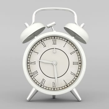Beautiful alarm clock on gray background