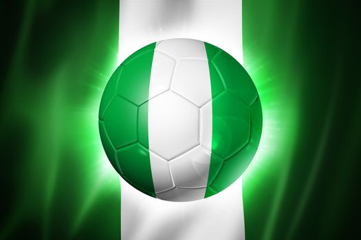 3D soccer ball with Nigeria team flag, world football cup Brazil 2014