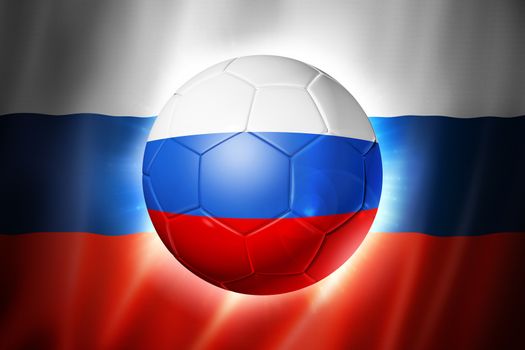 3D soccer ball with Russia team flag, world football cup Brazil 2014