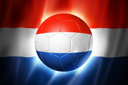 3D soccer ball with Netherlands team flag, world football cup Brazil 2014