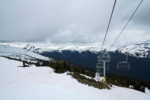Ski lift at a resort in British Columbia, Canada