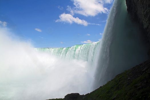 View behind Niagara Falls, Ontario, Canada.