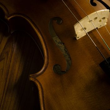 "time to practice violin" violin in vintage style on wood background