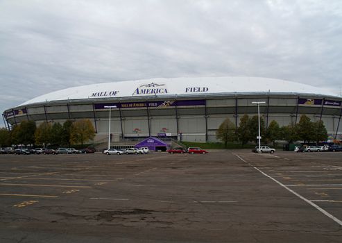 MINNEAPOLIS - OCT 17 :  The Mall of America football stadium where the Vikings play, Taken October 17, 2013 in Minneapolis, MN