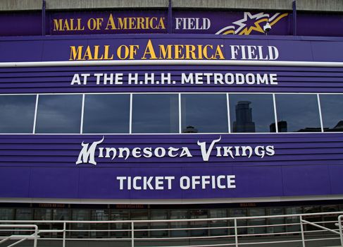 MINNEAPOLIS - OCT 17 :  The entrance to the Mall of America football stadium where the Vikings play, Taken October 17, 2013 in Minneapolis, MN