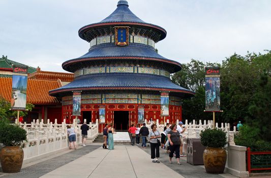 ORLANDO - OCT 24 :  The China exhibit at the International Food and Wine Festival held in Disney's Epcot. The festival is held each year in the fall. Taken October 24, 2013 in Orlando, FL.