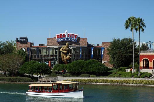 ORLANDO - OCT 25: The NBA City Restaurant at Universal City Walk in Orlando. Taken October 25, 2013 in Orlando, FL.