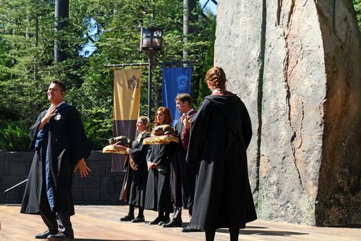 ORLANDO - OCT 25: Singers perform in Harry Potter's Wizarding World at Universal Islands of Adventure in Orlando. Taken October 25, 2013 in Orlando, FL.