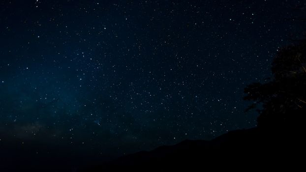 Starfield in night sky with milkyway high iso