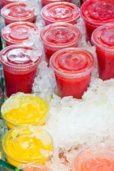 Refreshing smoothie in ice