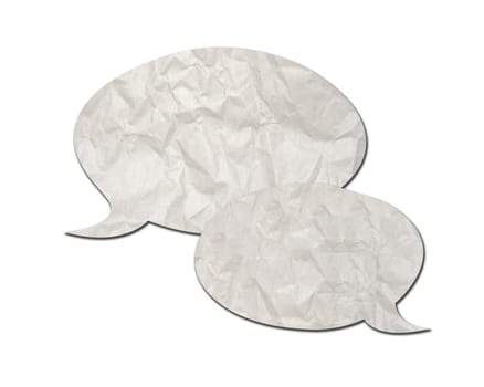 Paper speech bubbles on white the background