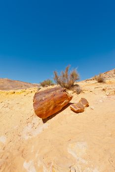 Big Stones of Grand Crater in Negev Desert, Israel