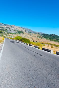 Winding Asphalt Road in the Cantabrian Mountains, Spain