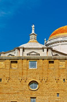 Detail of  Medieval  Catholic Church in Cadiz, Spain