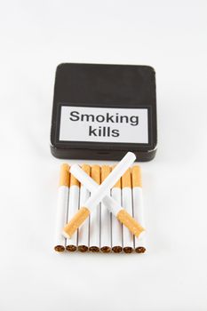 Cigarette addiction smoking kills sign