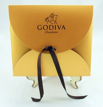 FRISCO, TX / USA - February 6, 2014: Godiva Chocolatier was established in Brussels, Belgium in 1926 and is now an international company. In addition to chocolates, Godiva sells other products such as truffles, coffee, cocoa and various gift baskets.