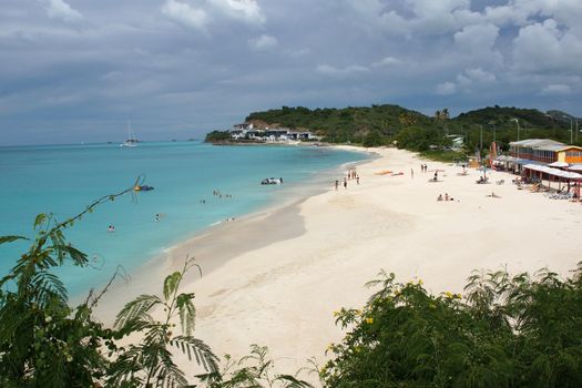 ANTIGUA AND BARBUDA, CARIBBEAN - DECEMBER 05, 2013: Caribbean Beach on December 05, 2013 in Antigua, Caribbean.