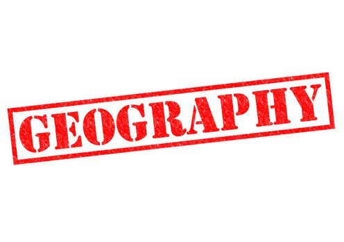 GEOGRAPHY red Rubber Stamp over a white background.