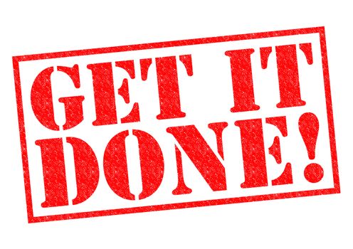 GET IT DONE! red Rubber Stamp over a white background.