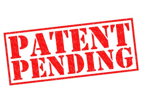 PATENT PENDING red Rubber Stamp over a white background.