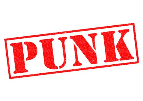 PUNK red Rubber Stamp over a white background.