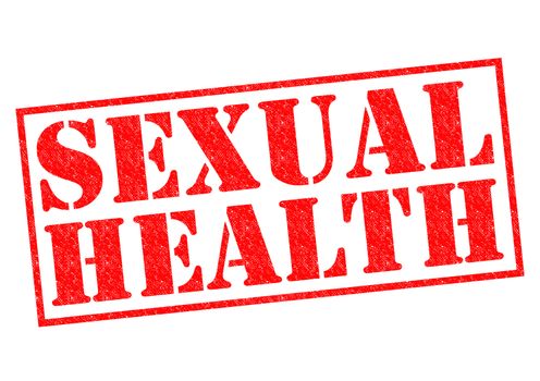 SEXUAL HEALTH red Rubber Stamp over a white background.