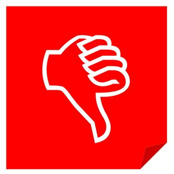 Red dislike vote icon in white background