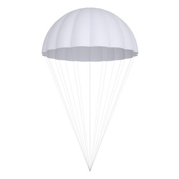 White parachute. Isolated render on a white background