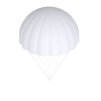 White parachute. Isolated render on a white background