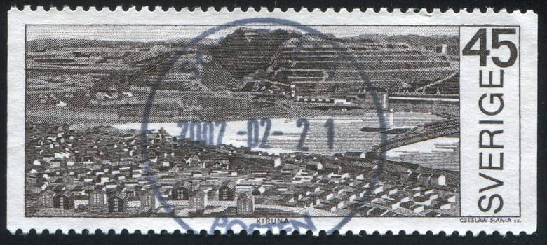 SWEDEN - CIRCA 1970: stamp printed by Sweden, shows View of Kiruna, circa 1970